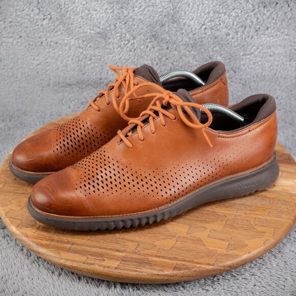 Cole Haan 2.ZeroGrand Laser Wingtip Oxford Brown Leather Shoe C25351 Mens Sz 11M - Picture 3 of 7